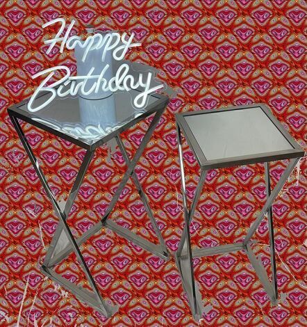 Cake Stand Tables mirror silver Medium rental