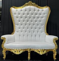 Double throne gold white rental wedding sweetsixteen quinceaneras baby showers rental alquiler