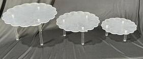 3 transparent cake stand rental birthdays parties quinceaneras fiesta sweetsixteen weddings bodas rental alquilers renta