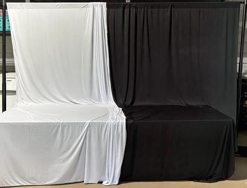 10' x10' Pipe With Black or white drapes birthdays parties quinceaneras fiesta sweetsixteen weddings bodas rental alquilers renta